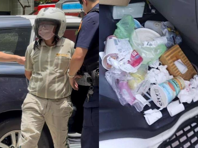 黑猫女司机将物流车内弄脏。（图／张铠乙摄、民眾提供）