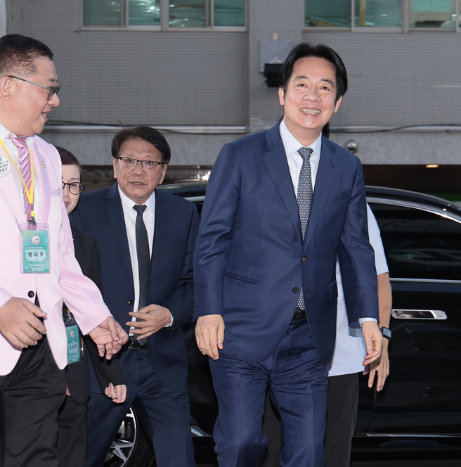 賴清德總統（前中）1日出席「『團結國家十講』第四講－國際獅子會MD300A 1區」成功分享會。（郭吉銓攝）