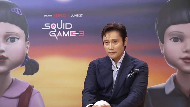 李炳憲為《魷魚遊戲》第3季接受台灣媒體視訊訪問。（Netflix提供）