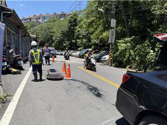 新店恐怖工安意外！施工没架路障   工人半身露出人孔盖遭轿车辗死