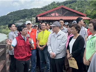 颱風丹娜絲來襲 卓榮泰視察彰化貓羅溪堤防 籲做好防颱準備