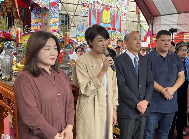 立法院長韓國瑜今天受邀參加南投縣全台城隍大會師。（李京昇攝）