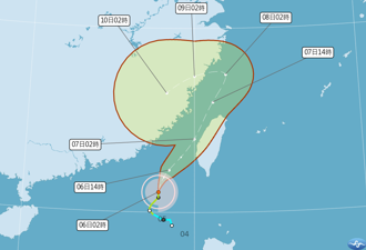 暴風圈再胖一圈！丹娜絲「路徑更偏東」15縣市列警戒區
