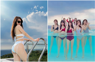 6啦啦隊女神濕身脫了！「水中狂扭」一排大長腿網暴動