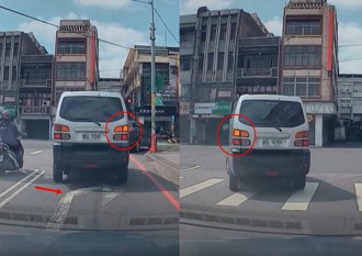 右轉道過路口突左轉　後車大笑「水啦！假動作」
