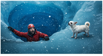 意外摔落8米深冰川裂縫 多虧忠犬「吉娃娃」男子幸運得救