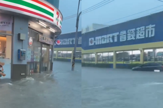 雨彈狂炸！彰化永靖驚現「泳池式街道」   居民：開車像開船