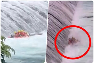 快讯》消防翻船瞬间影片曝光！新店溪救援出事 3警义消命危