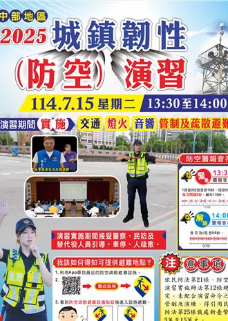 2025城鎮韌性（防空）演習展開    苗栗縣警局推多國語言宣導