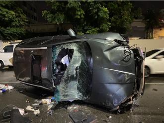 开车撞上浮起人孔盖　台中男腰椎骨折送医