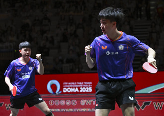 桌球》林昀儒「1日3戰」全勝！攜手高承睿強勢橫掃 闖男雙8強