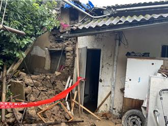 新竹香山元培街土牆倒塌！　豪雨沖刷2戶10人緊急安置