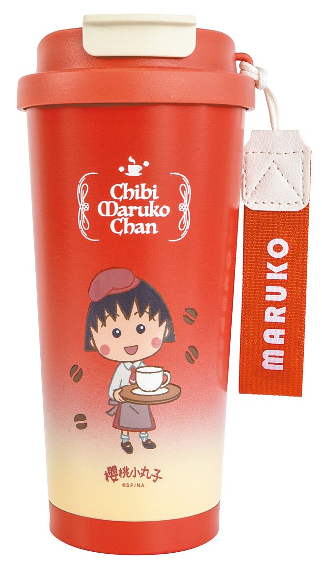 全联手提保温杯500ml小丸子款，8积分＋299元兑换。（全联提供）