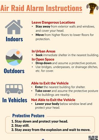 內政部發布防空避難指引英文圖卡  升級改版警政服務APP
