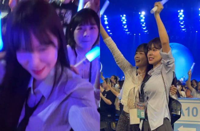 李多慧朝聖五月天演唱會。（圖／Threads@le_dahye）