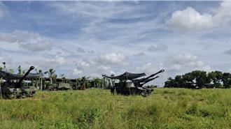 漢光演習台南登場　八軍團自走砲車演練灘岸殲敵
