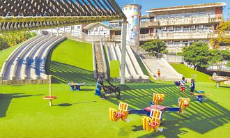 汐止 白雲公園9道溜滑梯 玩不完 康誥坑公園 天空城堡趣味多