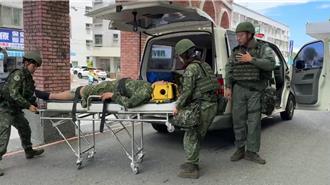 台东汉光演习出意外 志航装甲车不明原因打滑侧翻酿2伤