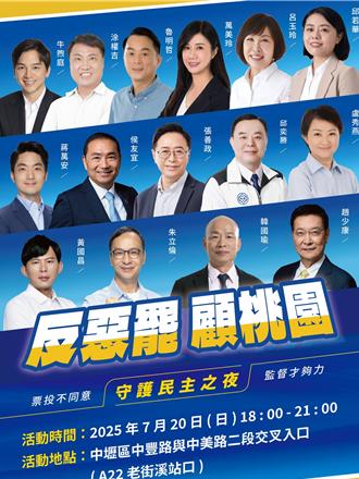 韓國瑜20日領軍大咖齊聚中壢 力挺6藍委反罷免