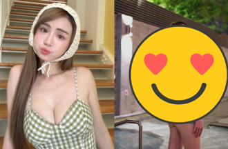 短今辣度全開！比基尼交叉綁帶「胸包不住」轉身解鎖超香畫面