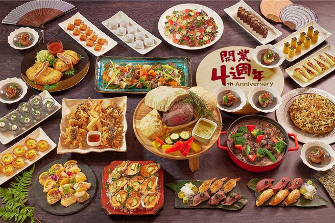 迎接饭店开幕4周年，「铂丽安」全日餐厅举办「日本美食祭」，主打以日本F1牛肉为主轴料理的吃到饱，为台湾Buffet罕见。(JR东日本大饭店台北提供)