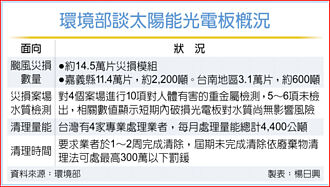 災後廢光電板 環部限期清除