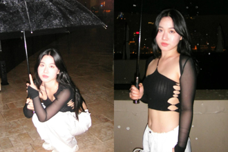 吴宗宪爱女雨中现身辣翻！黑色细肩带「整排挖空」造型超吸睛