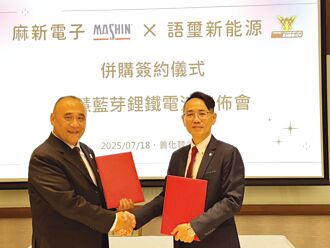 麻新併語璽新能源 跨鋰鐵電池