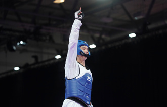 德國世大運》洪俊義致勝旋踢！中華跆拳道男團挺進金牌戰