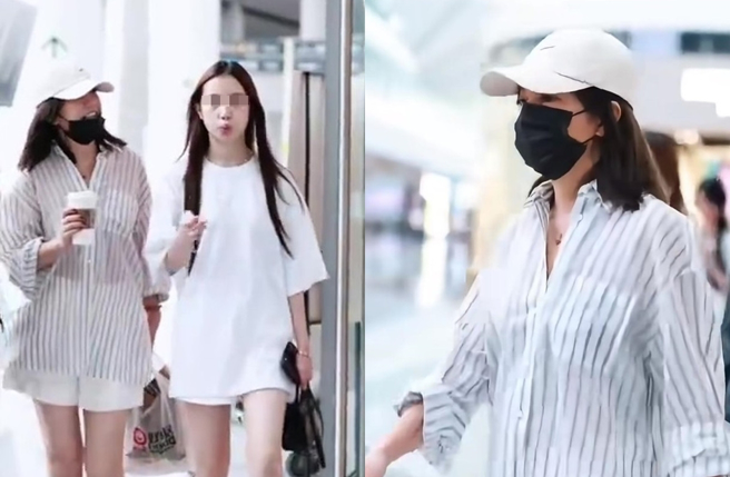 趙薇昨現身北京機場，帶女兒去大理。（圖／翻攝自微博）