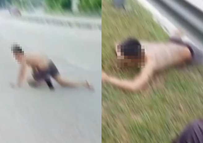 22岁台男大马街头暴毙，生前诡异挖地吃土。（翻摄记者爆料网）