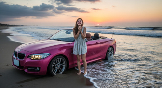 租BMW敞篷跑車竟開進沙灘　「漲潮泡海水」女子含淚慘賠
