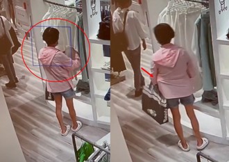 南港lalaport驚傳竊案　粉紅婦連續犯案！監視器曝