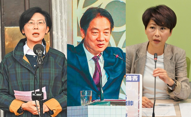 外界多認為，賴清德(中)在下屆台南市長人選中，不屬意陳亭妃(左)、林岱樺(右)。（合成圖／示意圖／姚志平攝、資料照）