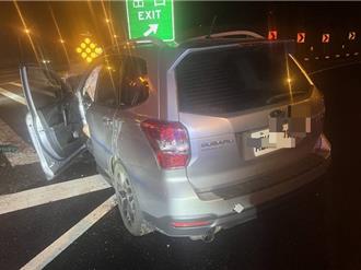 國1三義交流道死亡車禍！男駕車自撞匝道石墩 送醫不治