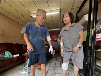 台南菁寮老街泡水！卡車激起水浪沖破玻璃濺血 老翁慘縫22針