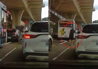 C300包手男被叭下车呛声　惨遇金炼大魔王「瞬间怂了」