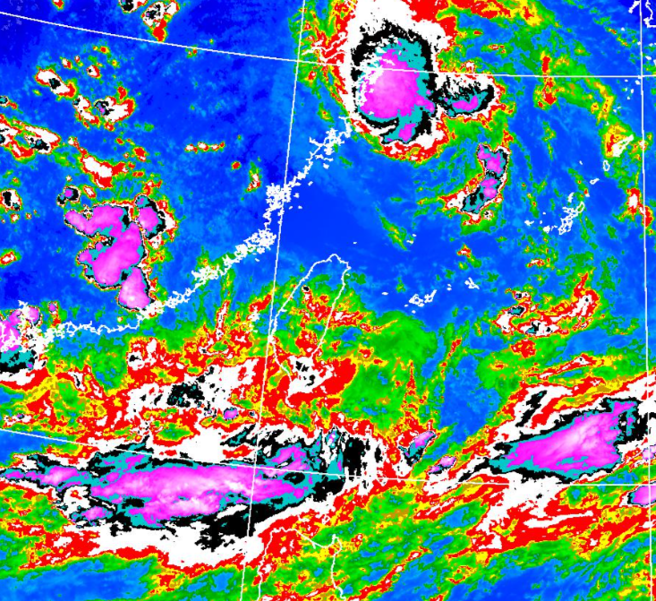 竹节草颱风往西北西前进，把西南气流跟着带上来。（气象署）