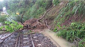 嘉義山區豪大雨釀落石崩塌 阿里山林鐵本線7／31停駛