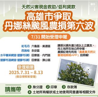 高雄農業損失破億！丹娜絲颱風災情慘 第6波補助來了