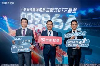 龍頭成長主動式ETF後市俏 台新00986A 8／4開募