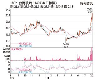 熱門股－台玻 玻纖布搶貨潮加持