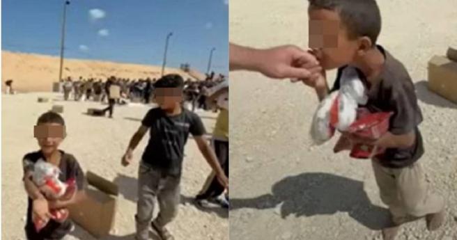 美国一名陆军退伍军官阿吉拉（Anthony Aguilar）分享在加萨目睹的悲剧，一名男童光脚徒步12公里到物资分发站领取食物，准备离开就遭以色列军方无情射杀。（图／翻摄自YouTube／Unxeptable）