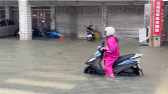 河面水位比路面高致台南安南區淹水 黃偉哲勘災緊急調度抽水機