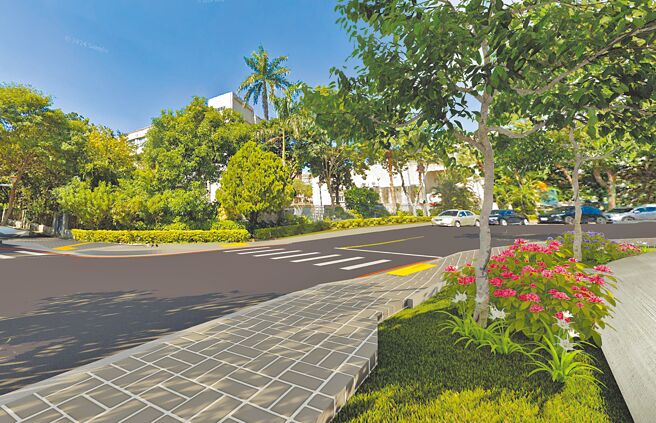 台中市建设局推动第二期「梅川周边人行道改善工程」。（台中市建设局提供／温予菱台中传真）