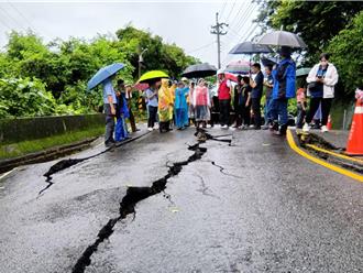 雲林雲61鄉道驚現「50米裂縫」 龜裂如蜘蛛網