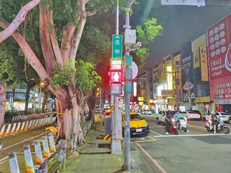 逢甲商圈號誌 小綠人貼心提醒