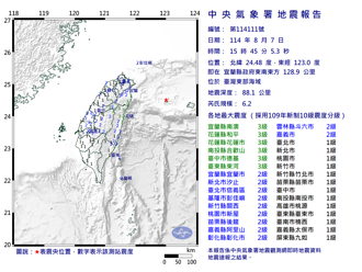 快訊》東部外海規模6.2強震！全台有感 大台北明顯搖晃