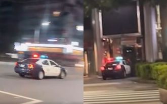 忠孝东路撞酒店！北市警飞车片曝光 吓坏目击民眾