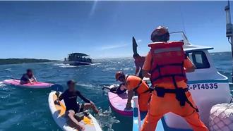 小琉球12艘SUP漂流 海巡安檢所成功救援